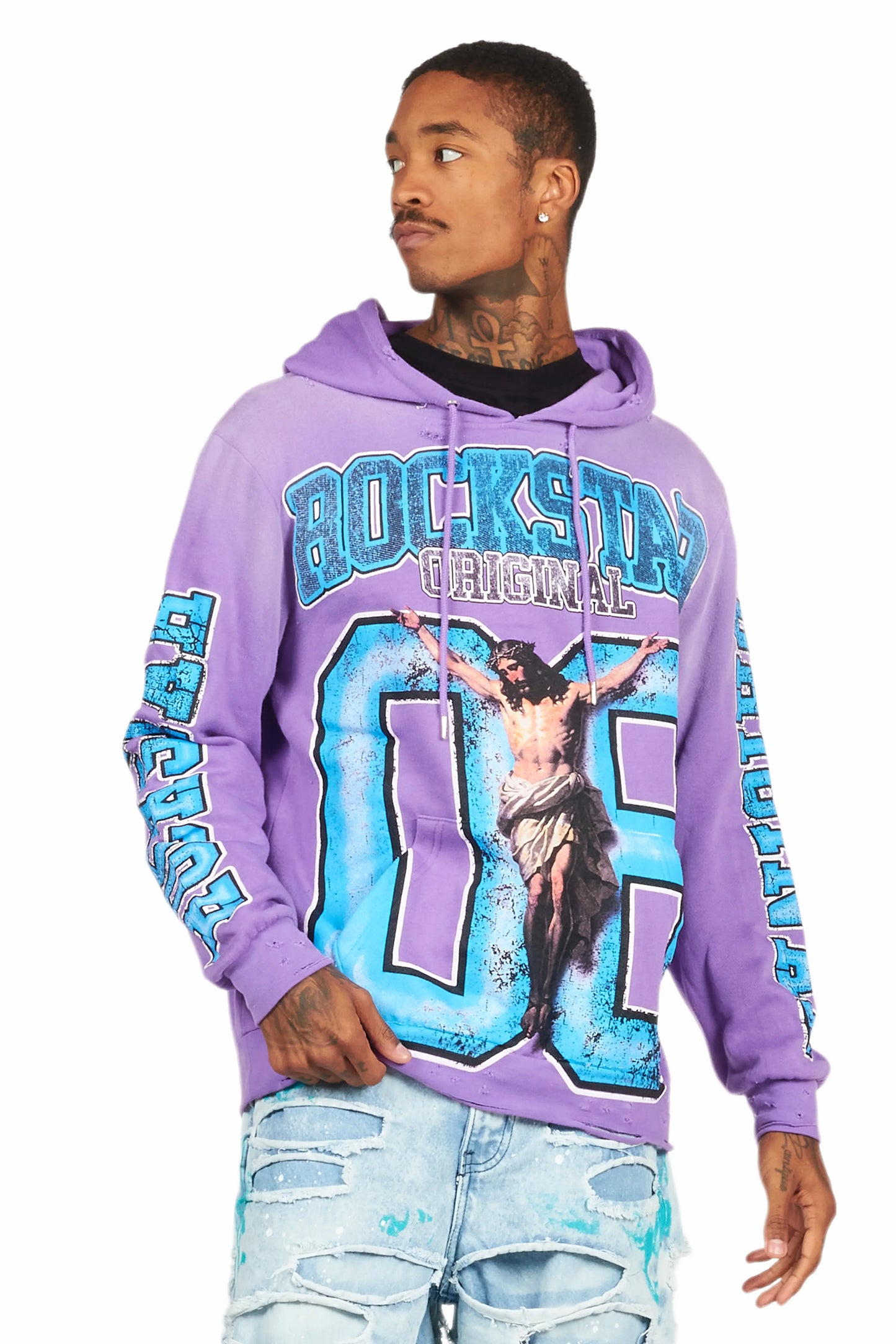 Fields Purple Distressed Graphic Hoodie - image 2
