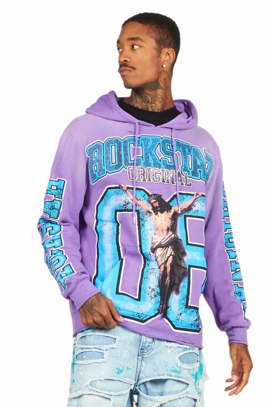 Fields Purple Distressed Graphic Hoodie - image 2