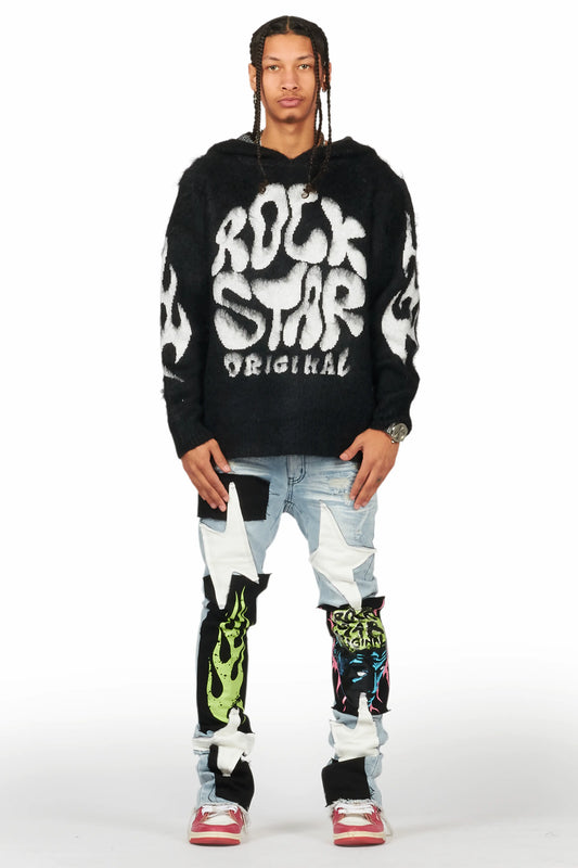 Hakon Black Graphic Knitted Hoodie - image 2