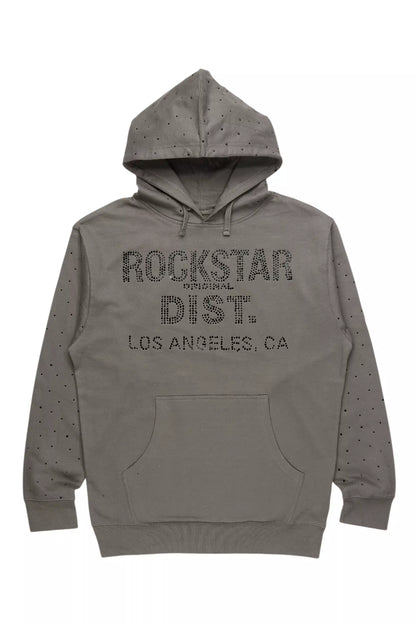 Thryll Heather Grey/Black Rhinestone Graphic Hoodie - image 1