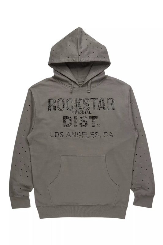 Thryll Heather Grey/Black Rhinestone Graphic Hoodie - image 1