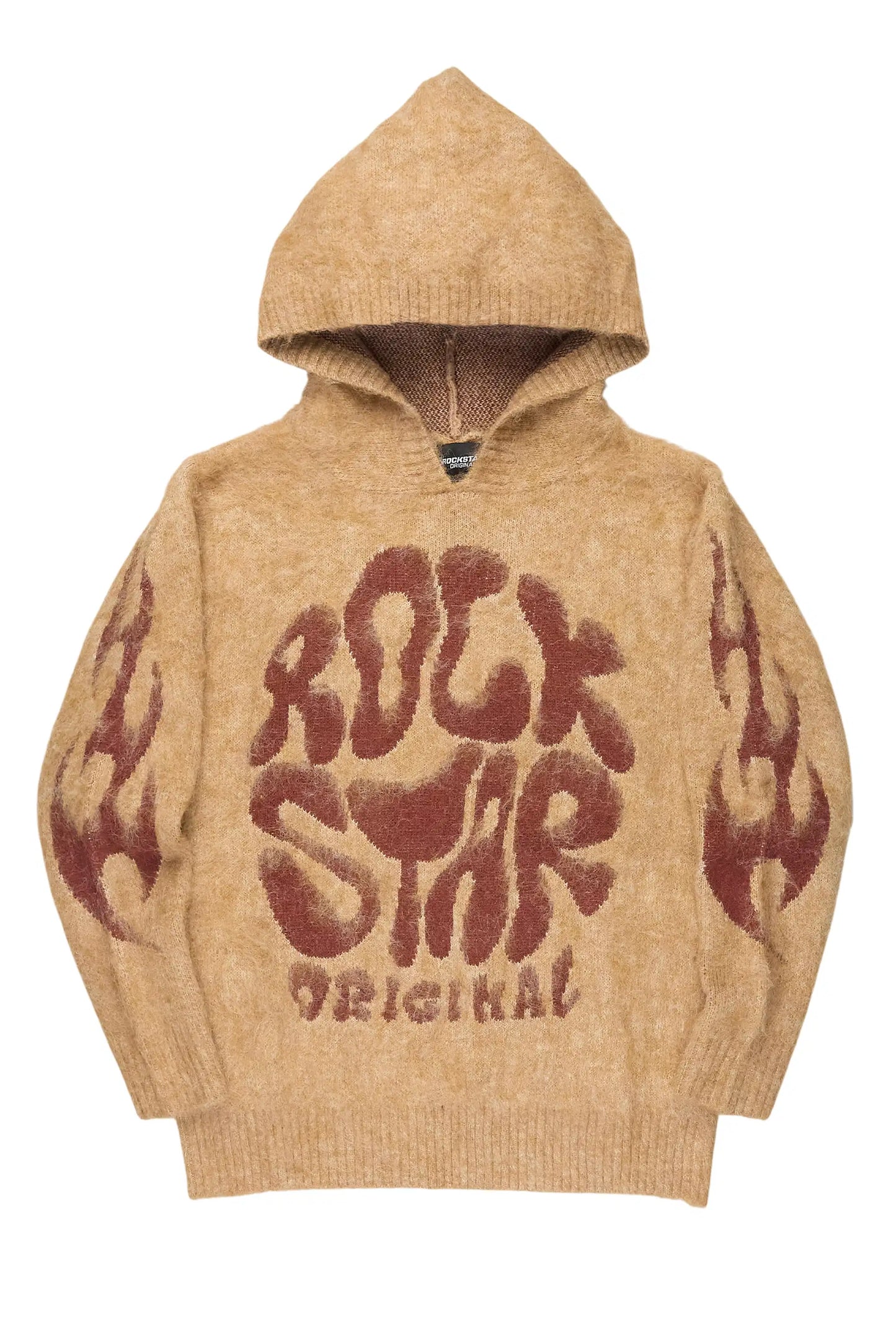Hakon Beige Graphic Knitted Hoodie - image 1