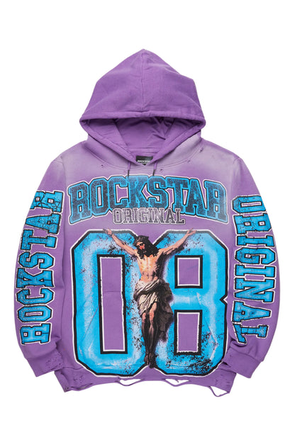 Fields Purple Distressed Graphic Hoodie - image 1