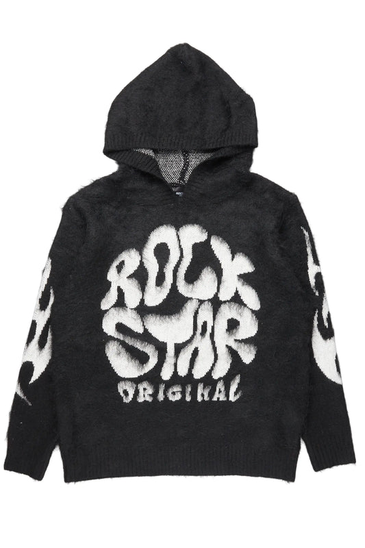 Hakon Black Graphic Knitted Hoodie - image 1