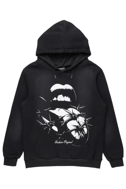 Schmear Black Graphic Hoodie - image 1