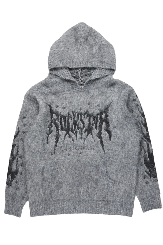 Raymond Grey Graphic Knitted Hoodie - image 1