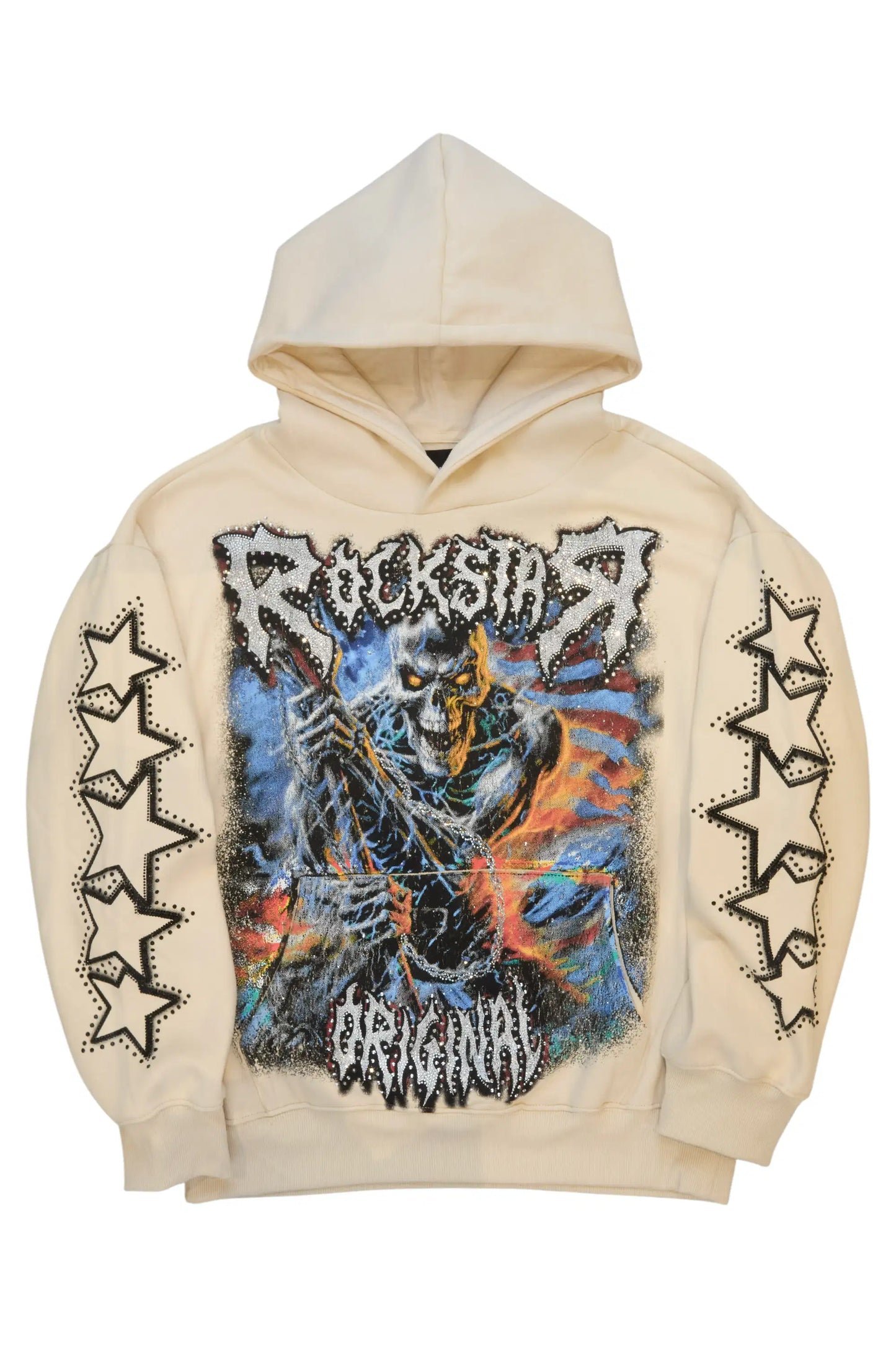 Krio Beige Rhinestone Oversized Hoodie - image 2