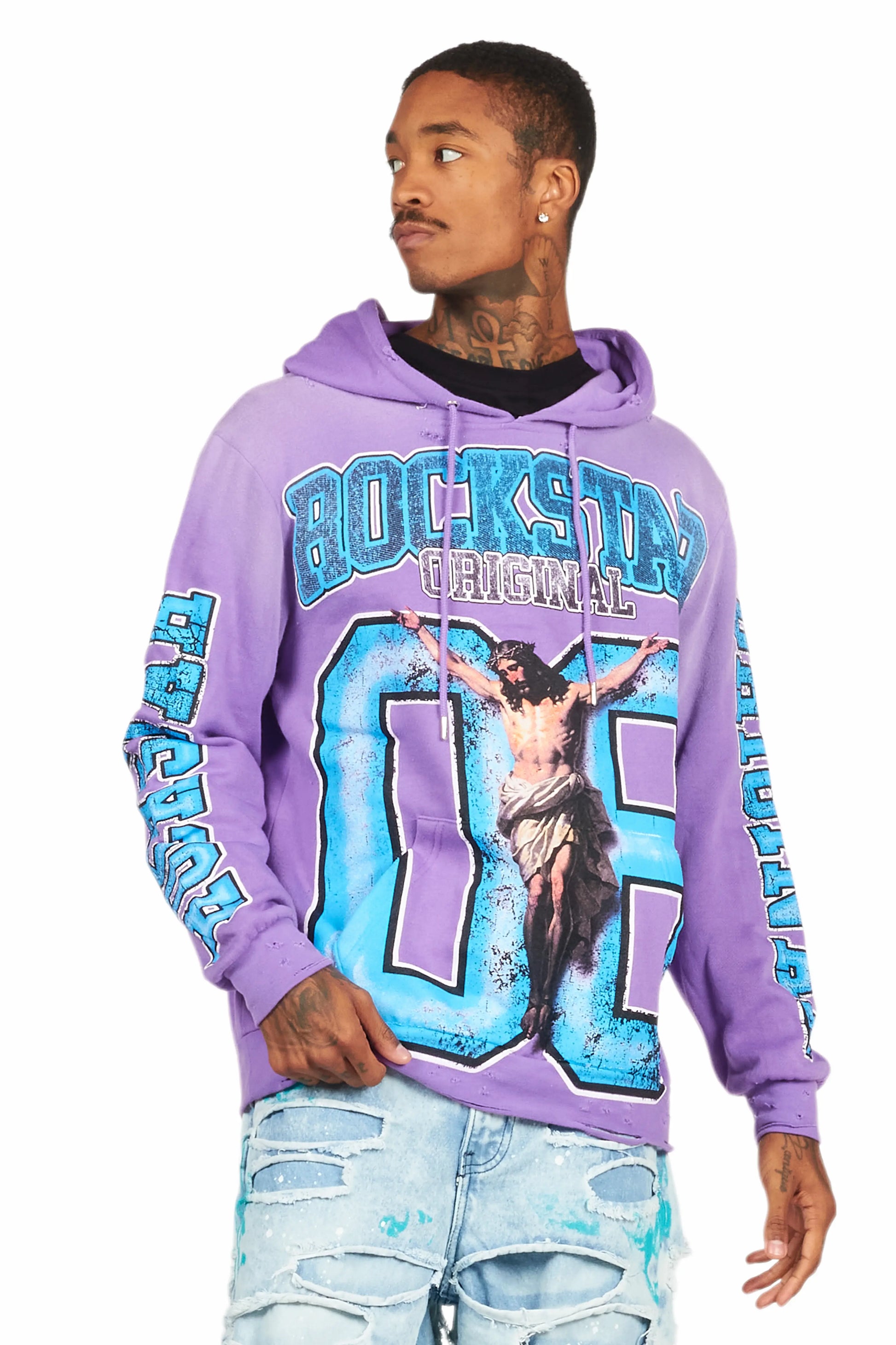Fields Purple Distressed Graphic Hoodie - image 2
