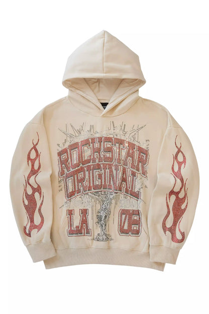 Oryn Beige Rhinestone Oversized Hoodie - image 2