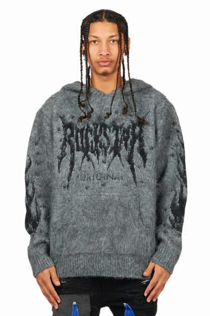 Raymond Grey Graphic Knitted Hoodie - image 2