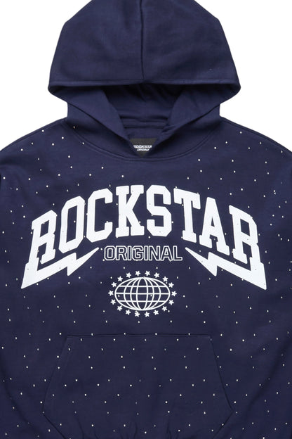 Stori Navy Rhinestone Graphic Hoodie - image 2