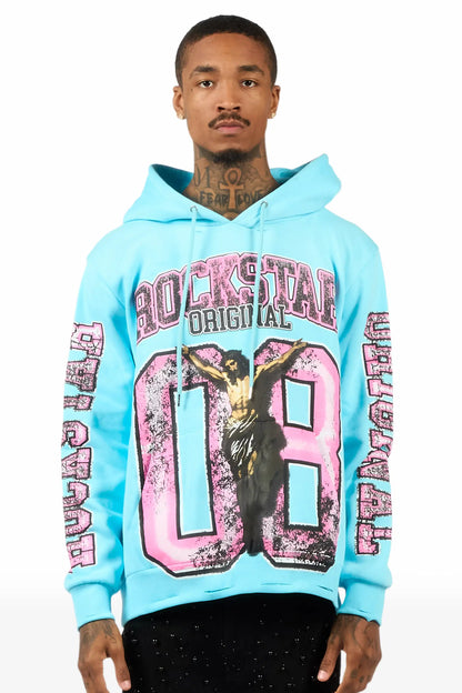 Fields Baby Blue Distressed Graphic Hoodie - image 2