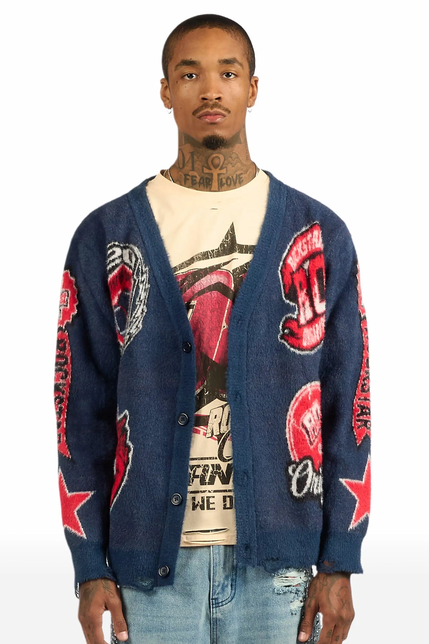 Rso Uni Navy Knit Sweater - image 1
