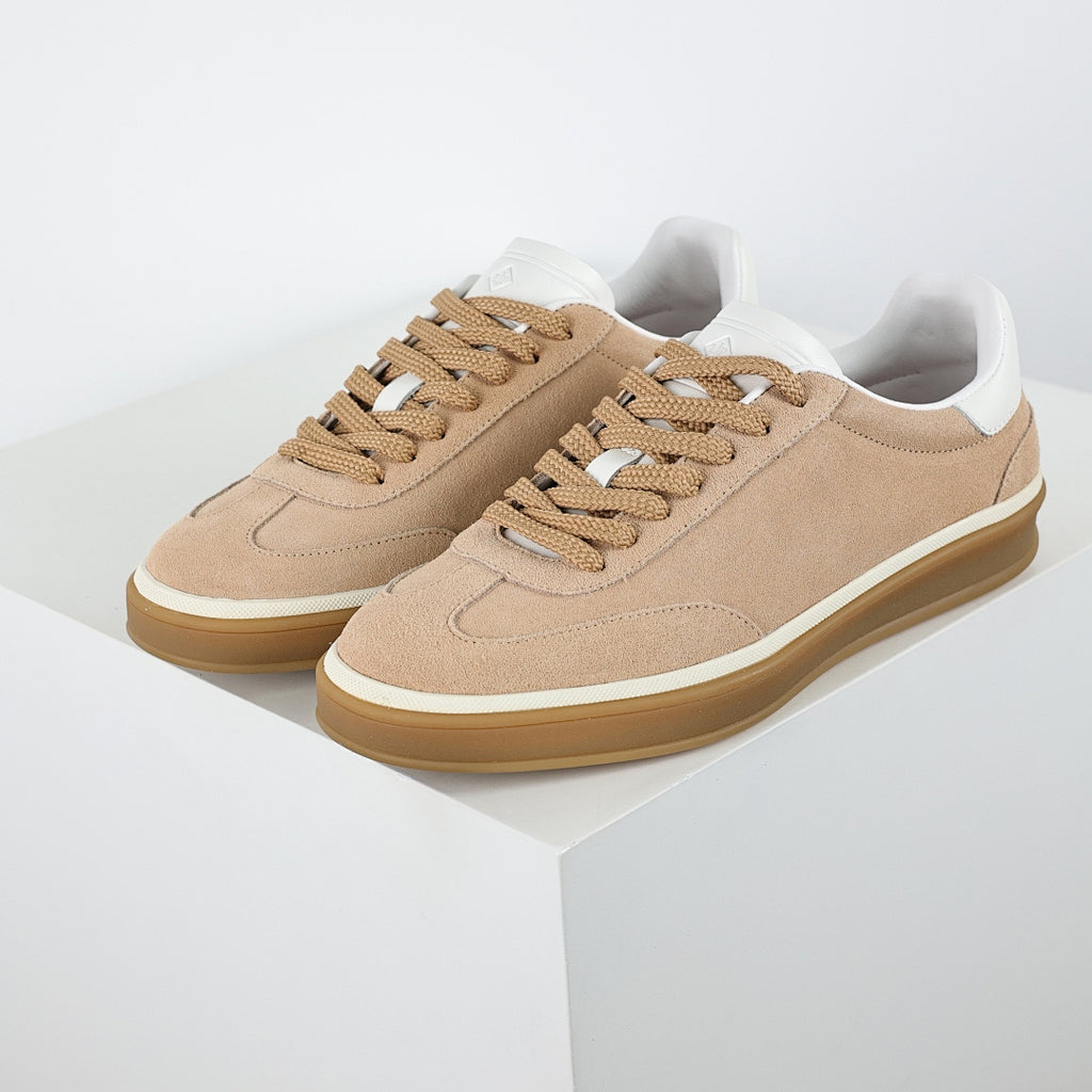 Loro Piana Taupe Lace-Up Sneakers
