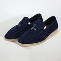Loro Piana Navy Slip-On Loafers