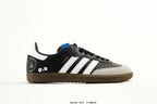 adidas Samba Black & White Sneakers with Contrast Toe and Panda Detail