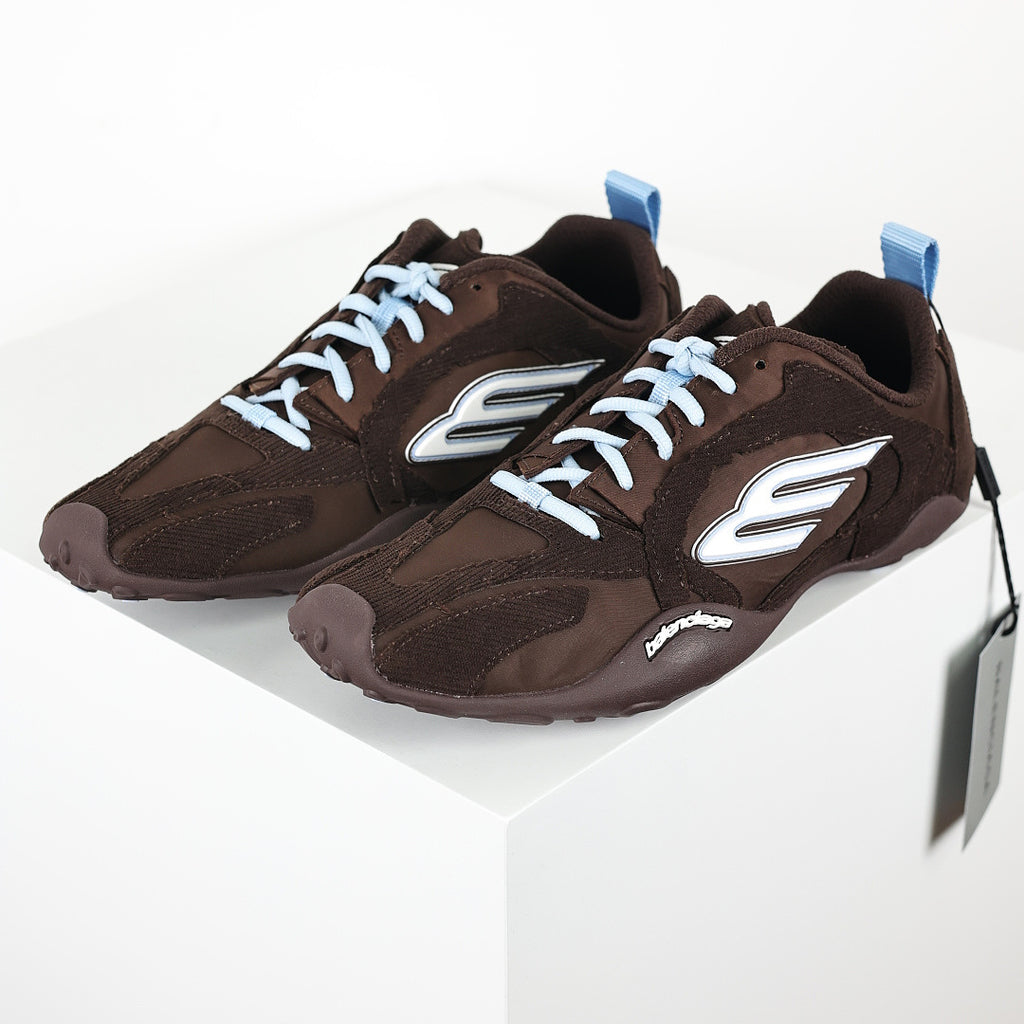 Balenciaga Low-Top Lace-Up Sneaker – Brown & Sky Blue