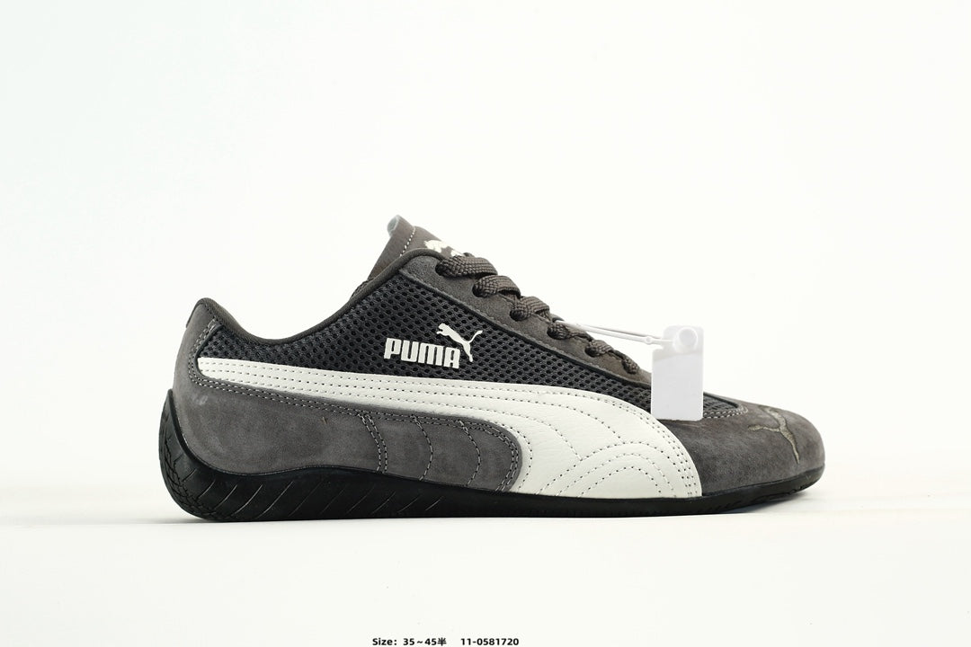 PUMA Dark Gray & White Low-Top Sneakers