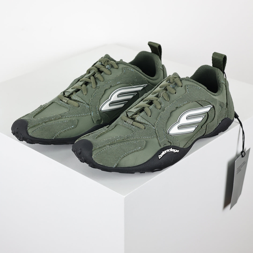 Balenciaga Low-Top Lace-Up Sneaker – Olive Green