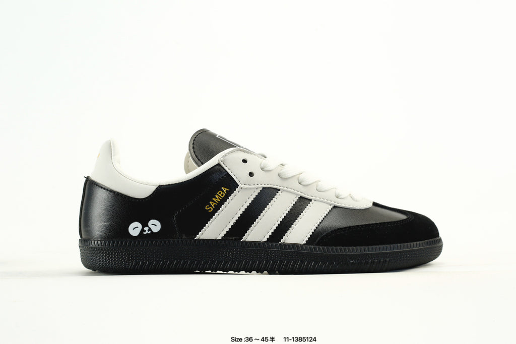 adidas Samba Black & White Panda-Detail Low-Top Sneakers