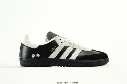 adidas Samba Black & White Panda-Detail Low-Top Sneakers