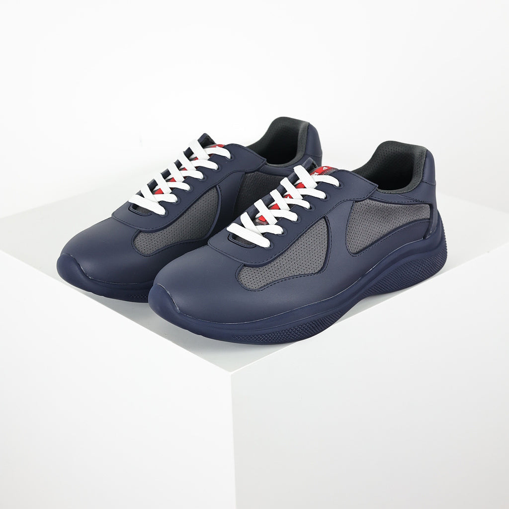 Prada Navy & Silver Low-Top Sneakers