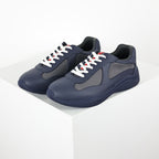 Prada Navy & Silver Low-Top Sneakers