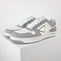 Prada Gray & White Low-Top Sneakers