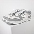 Prada Gray & White Low-Top Sneakers