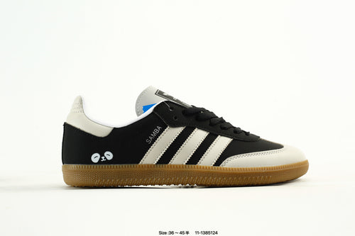 adidas Samba Black & White Sneakers with Contrast Toe and Panda Detail