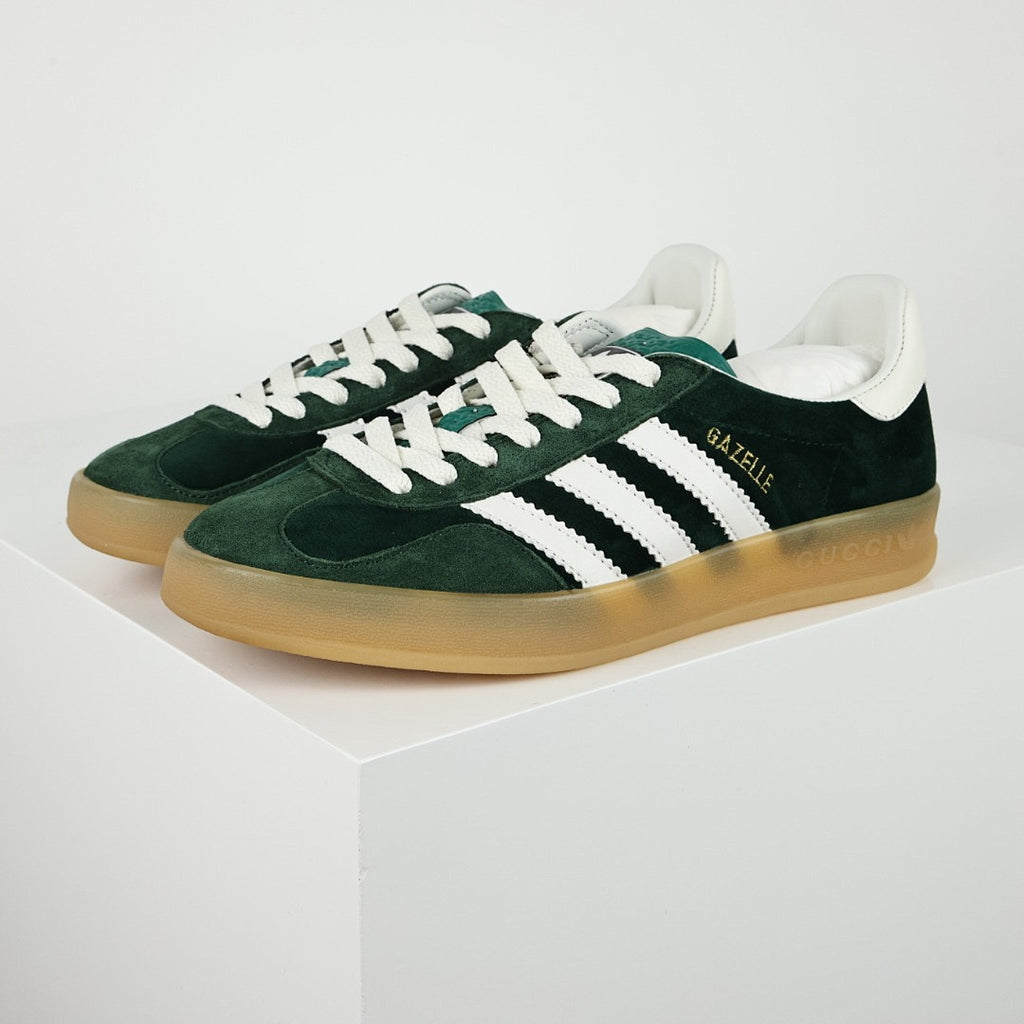Gucci x adidas Gazelle Sneakers – Dark Green & White