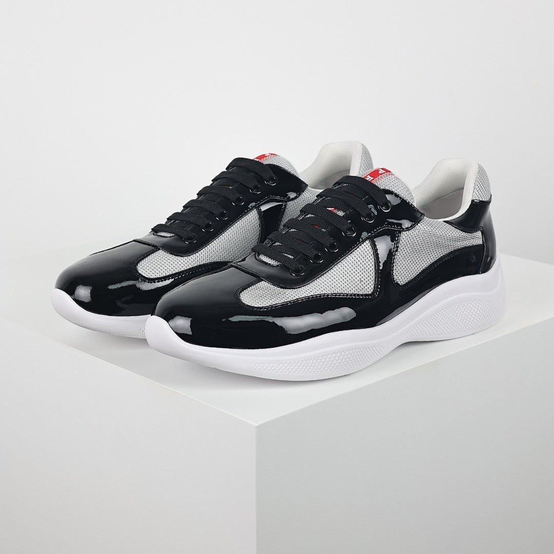 Prada Black & Silver Low-Top Sneakers