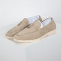 Loro Piana Beige Metal-Detail Loafers