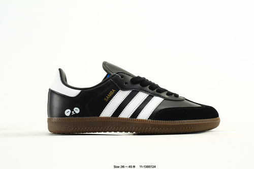 adidas Samba Black & White Sneakers with Contrast Toe and Panda Detail