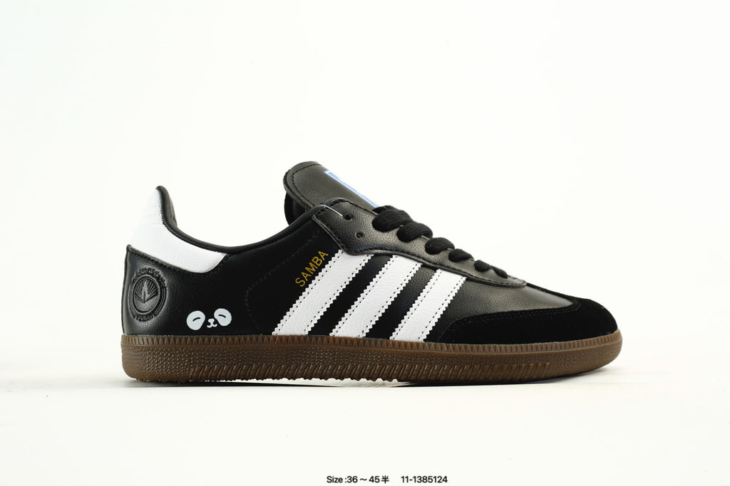 adidas Samba Black & White Panda-Detail Low-Top Sneakers