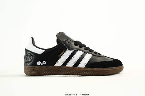 adidas Samba Black & White Panda-Detail Low-Top Sneakers