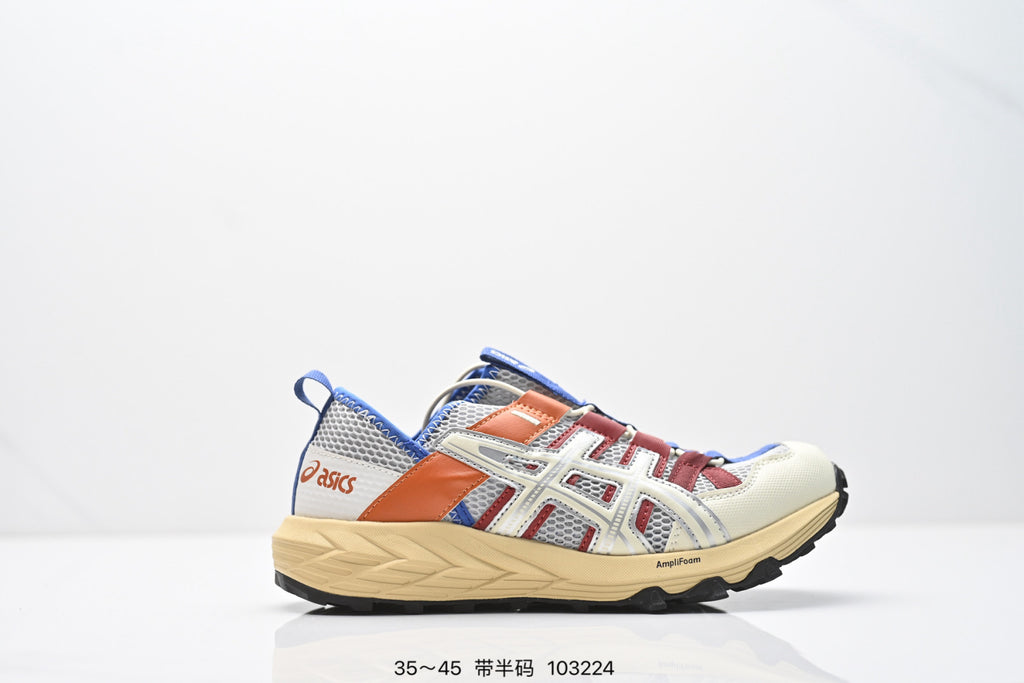 ASICS Trail Running Shoes - Cream Orange Burgundy
