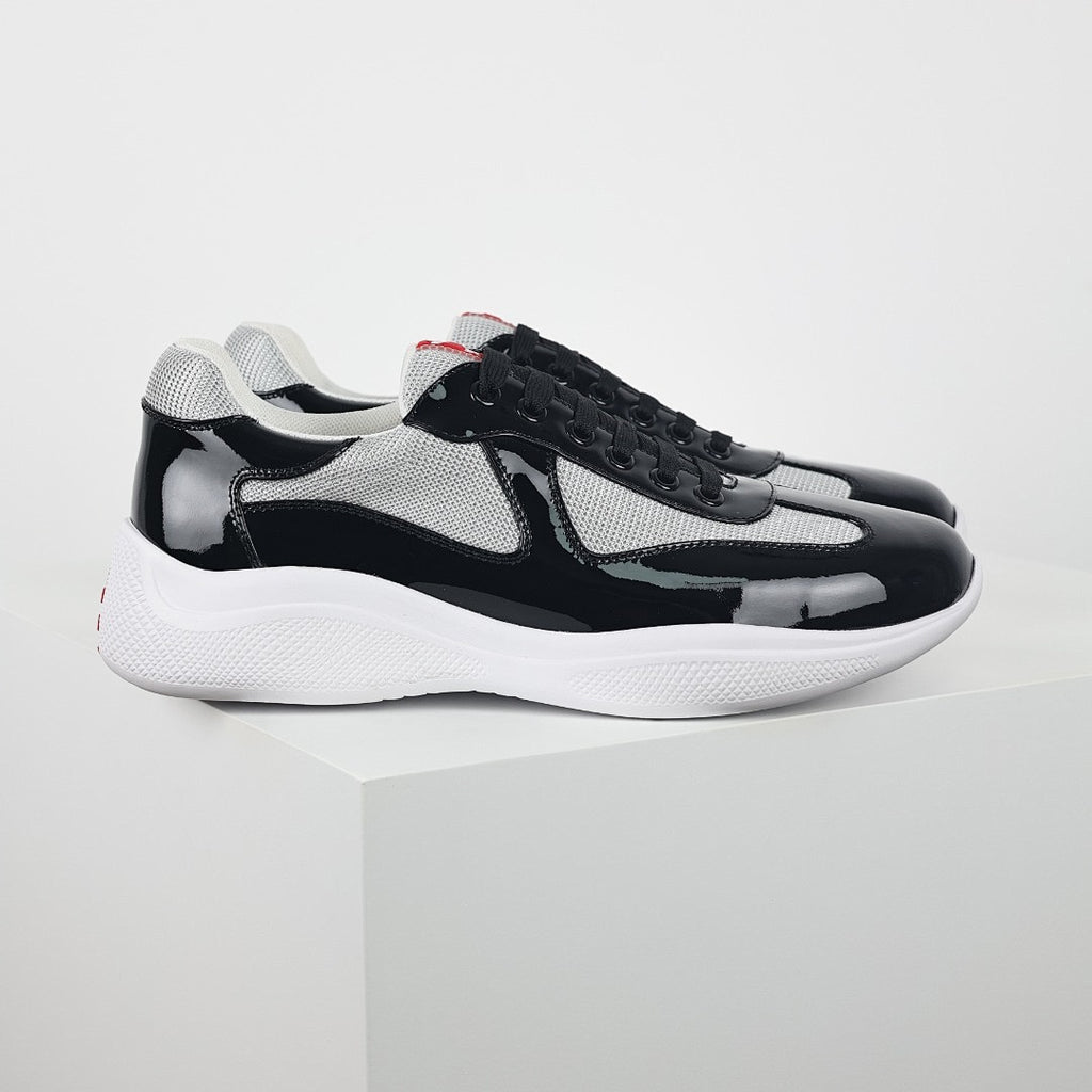 Prada Black & Silver Low-Top Sneakers