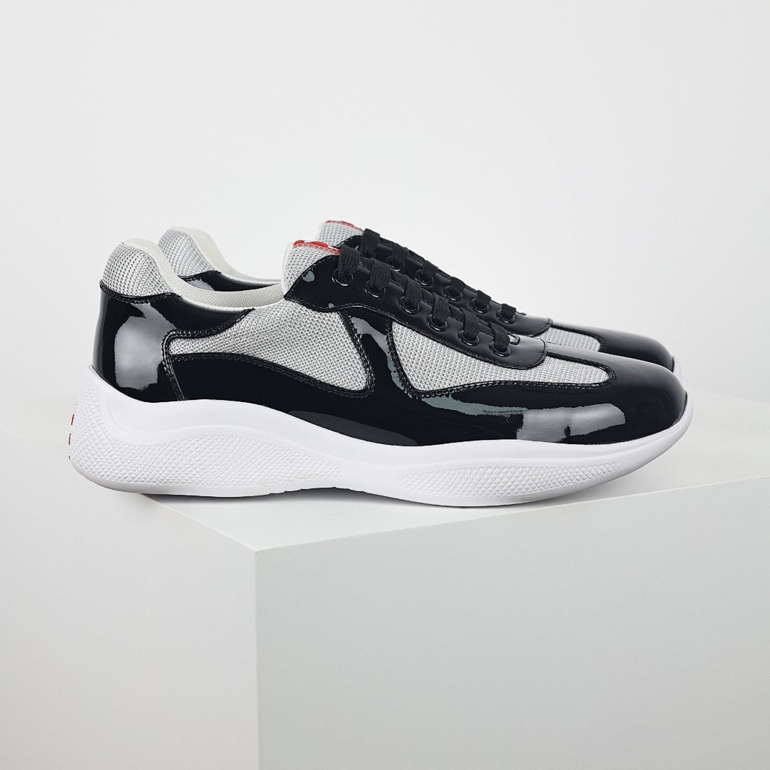 Prada Black & Silver Low-Top Sneakers