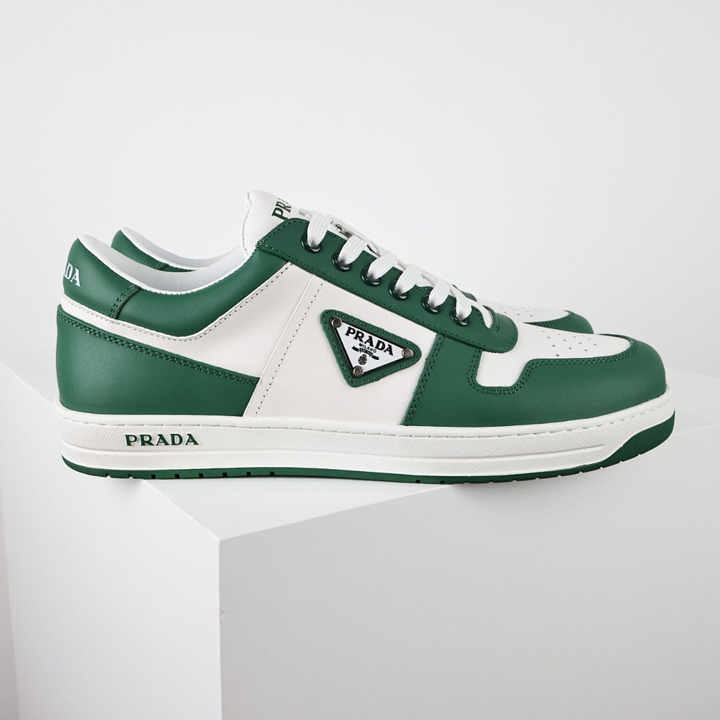 Prada Green & White Low-Top Sneakers