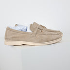 Loro Piana Beige Metal-Detail Loafers