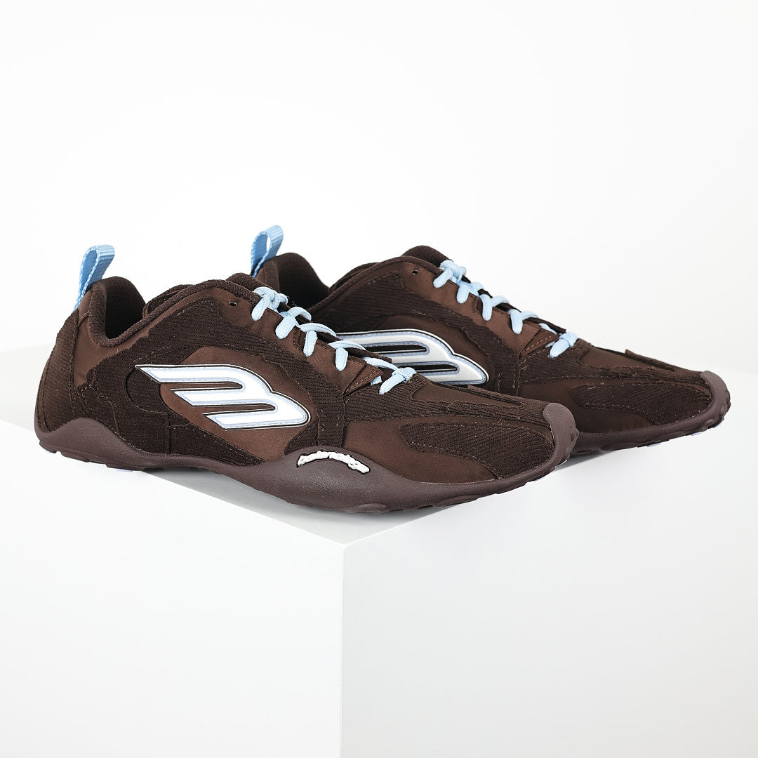 Balenciaga Low-Top Lace-Up Sneaker – Brown & Sky Blue