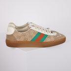 Gucci GG Monogram Web-Stripe Sneakers – Beige & Brown