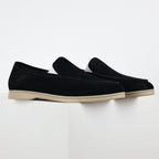 Loro Piana Black Slip-On Loafers