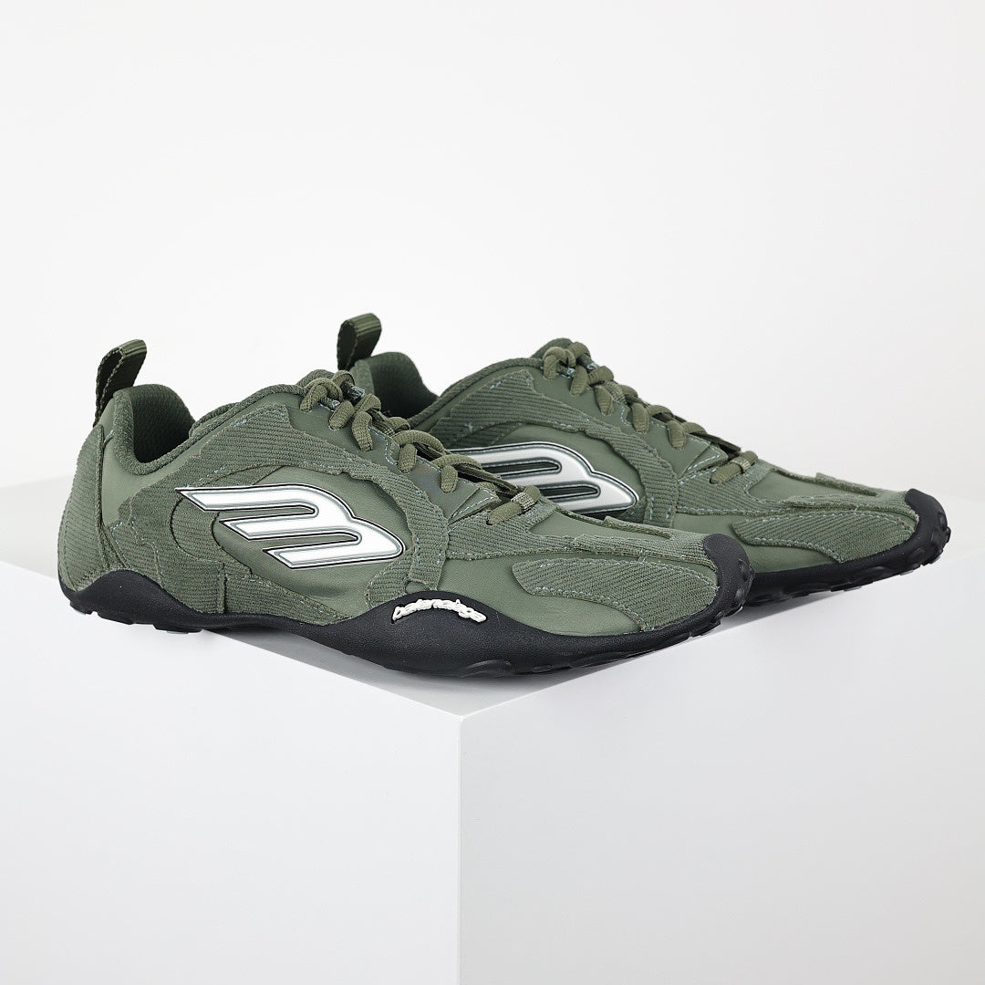 Balenciaga Low-Top Lace-Up Sneaker – Olive Green