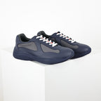 Prada Navy & Silver Low-Top Sneakers