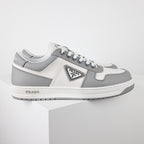 Prada Gray & White Low-Top Sneakers