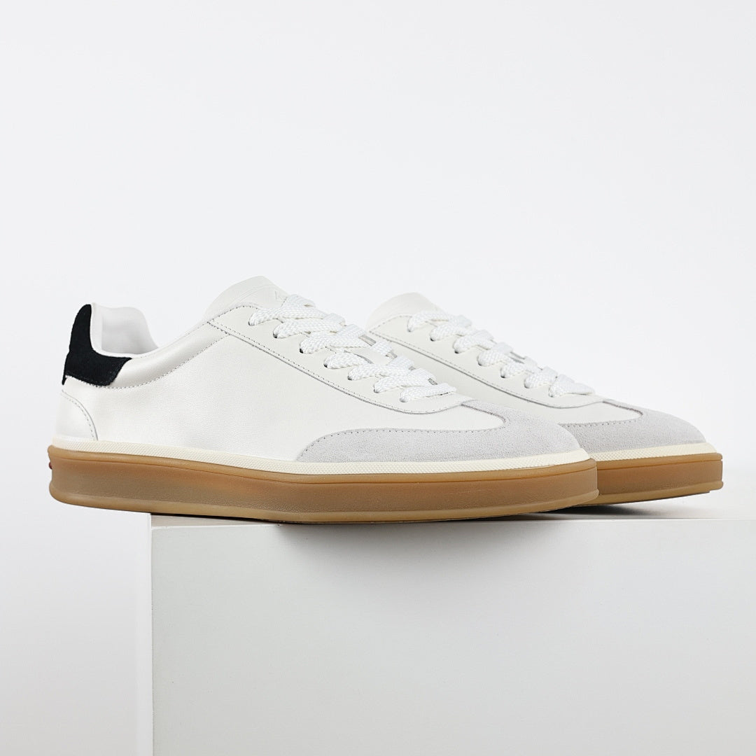 Loro Piana White Lace-Up Sneakers