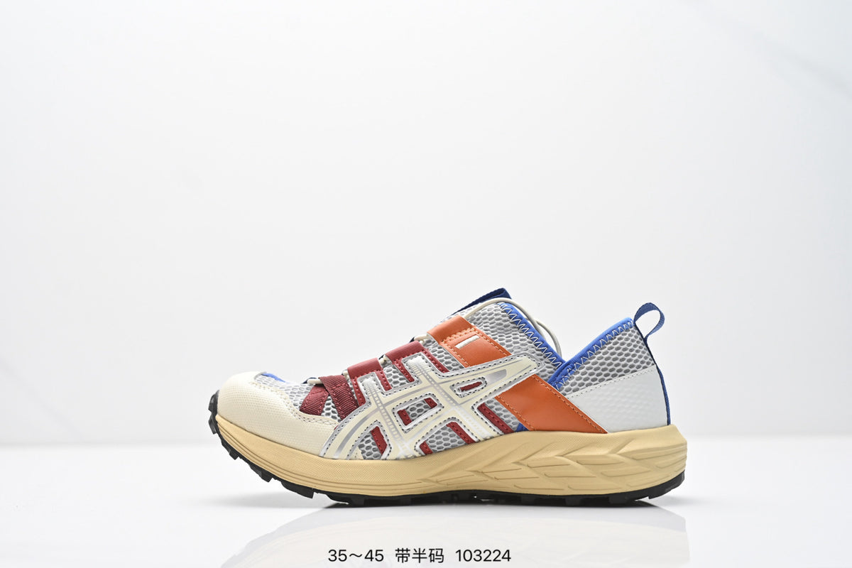 ASICS Trail Running Shoes - Cream Orange Burgundy