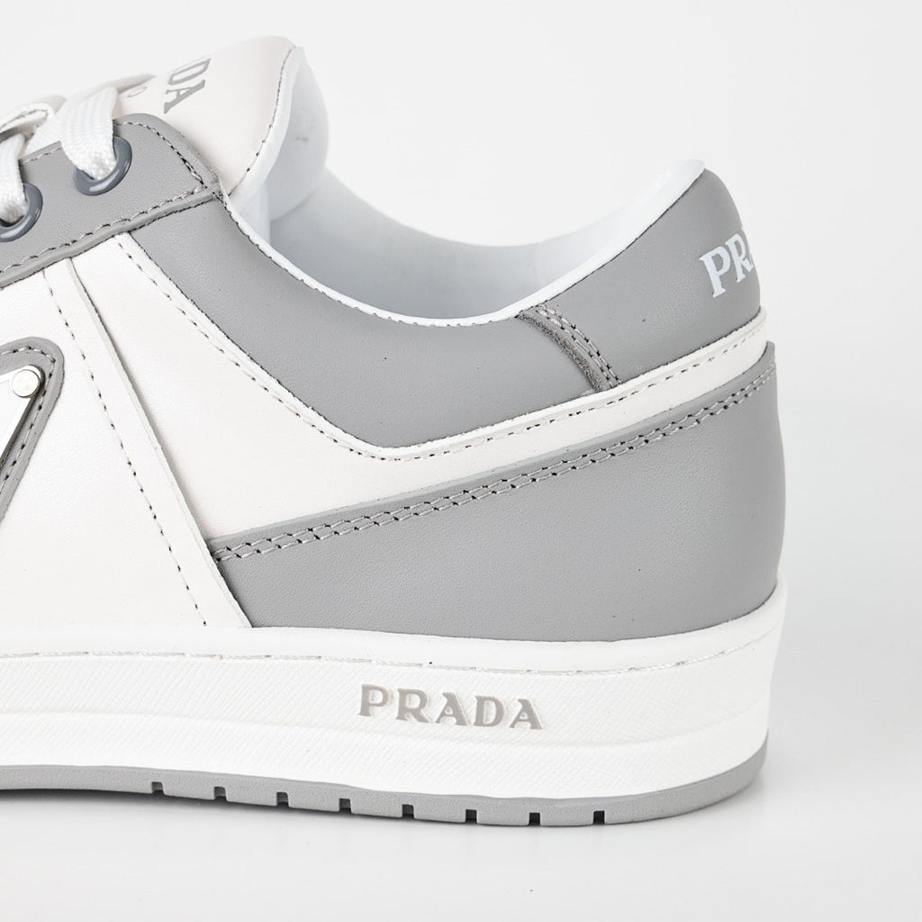 Prada Gray & White Low-Top Sneakers